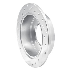 Mitsubishi Diamante Brake Rotor (1) - Rear Right - R1 Concepts - Drilled & Slotted - Silver - `97-`04